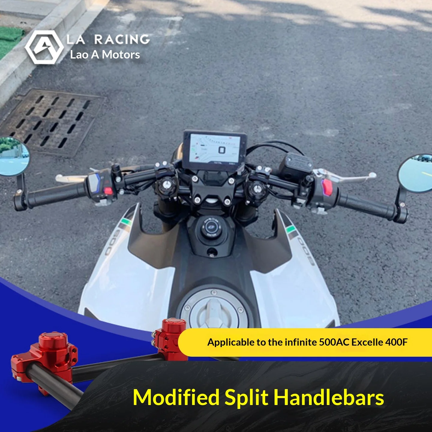 【Premium】For VOGE 500AC KOVE 400F Niu N1S modified detachable handlebar, steering handlebar