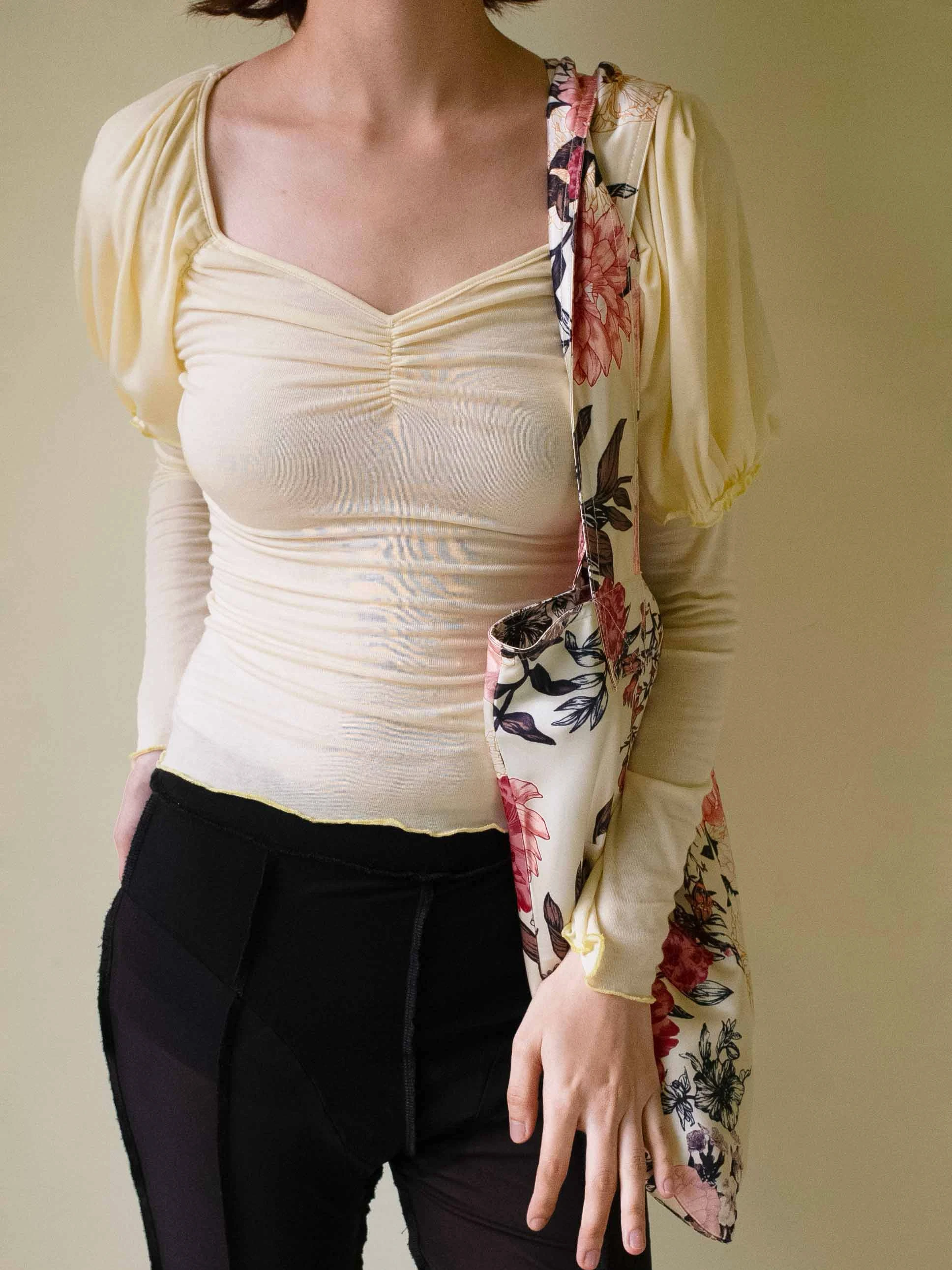 

Женская модная шерстяная футболка M4onn с длинным рукавом, приталенная, с драпировкой на горловине, повседневная, весна 2025