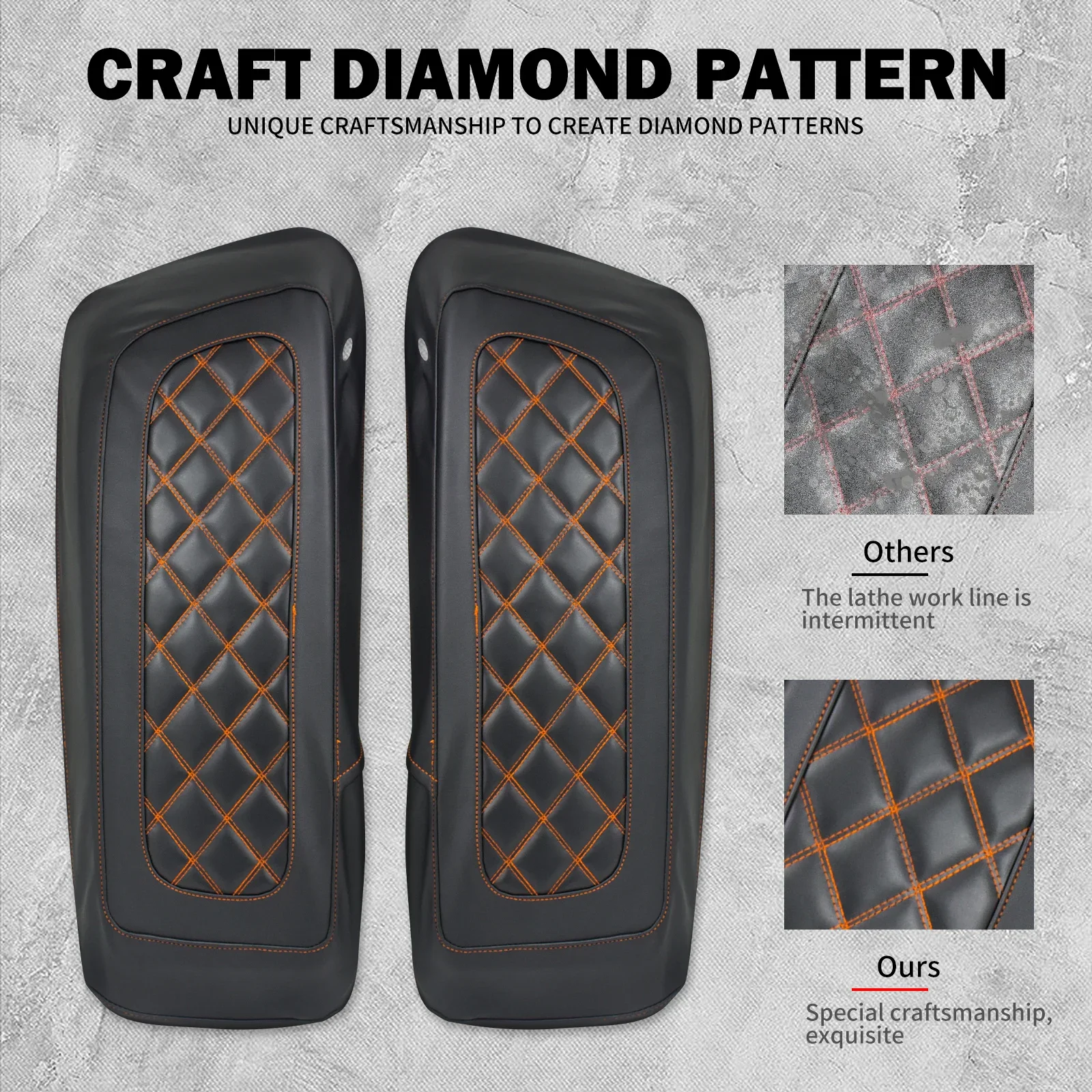 Tampa dura do alforje da motocicleta à prova dwaterproof água caixa lateral tampa do alto-falante para harley touring electra street road glide flhr 2014-2024