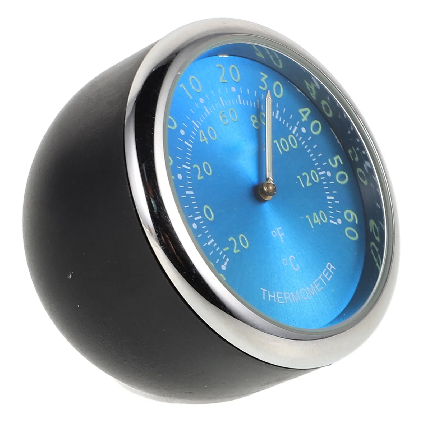 Car Dashboard Thermometer Blue Luminous Mini Vehicle Thermometer Electronic Clock Car Interior Temperature Monitor Night Glow