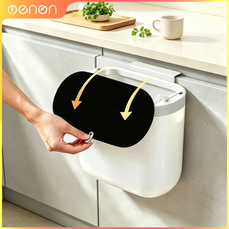 Wandmontierter, aufgehängter Mülleimer für den Haushalt, vielseitig einsetzbarer Papierkorb, Behälter zur Aufbewahrung von Lebensmittelabfällen für Küche, Toilette und Wohnzimmer.