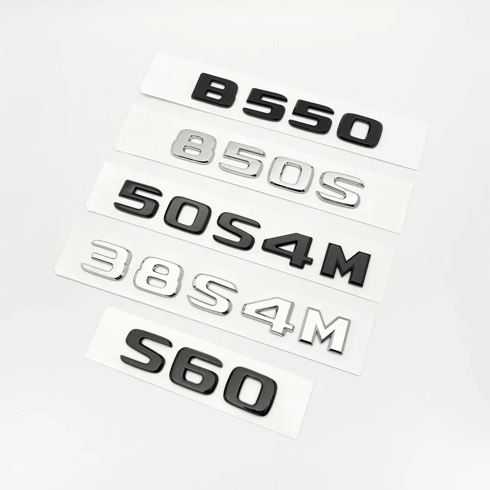 Silver Black 50S4M 38S4M 40S 60S B550 850S B50 ABS Emblem for Mercedes Benz Brabus S W221 W222 W223 Car Trunk Badge Logo Sticker