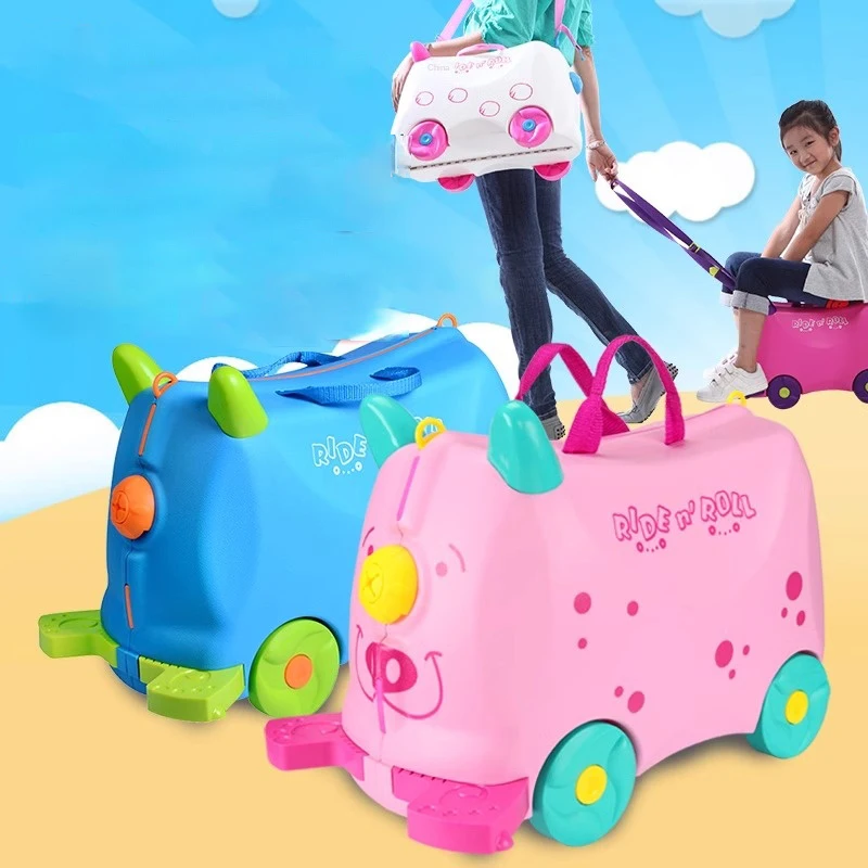 Kids Suitcase can Mount 18 inch Cartoon Luggage Kindergarten Baby Children Travel girl toy Storage Box Birthday Christmas gifts