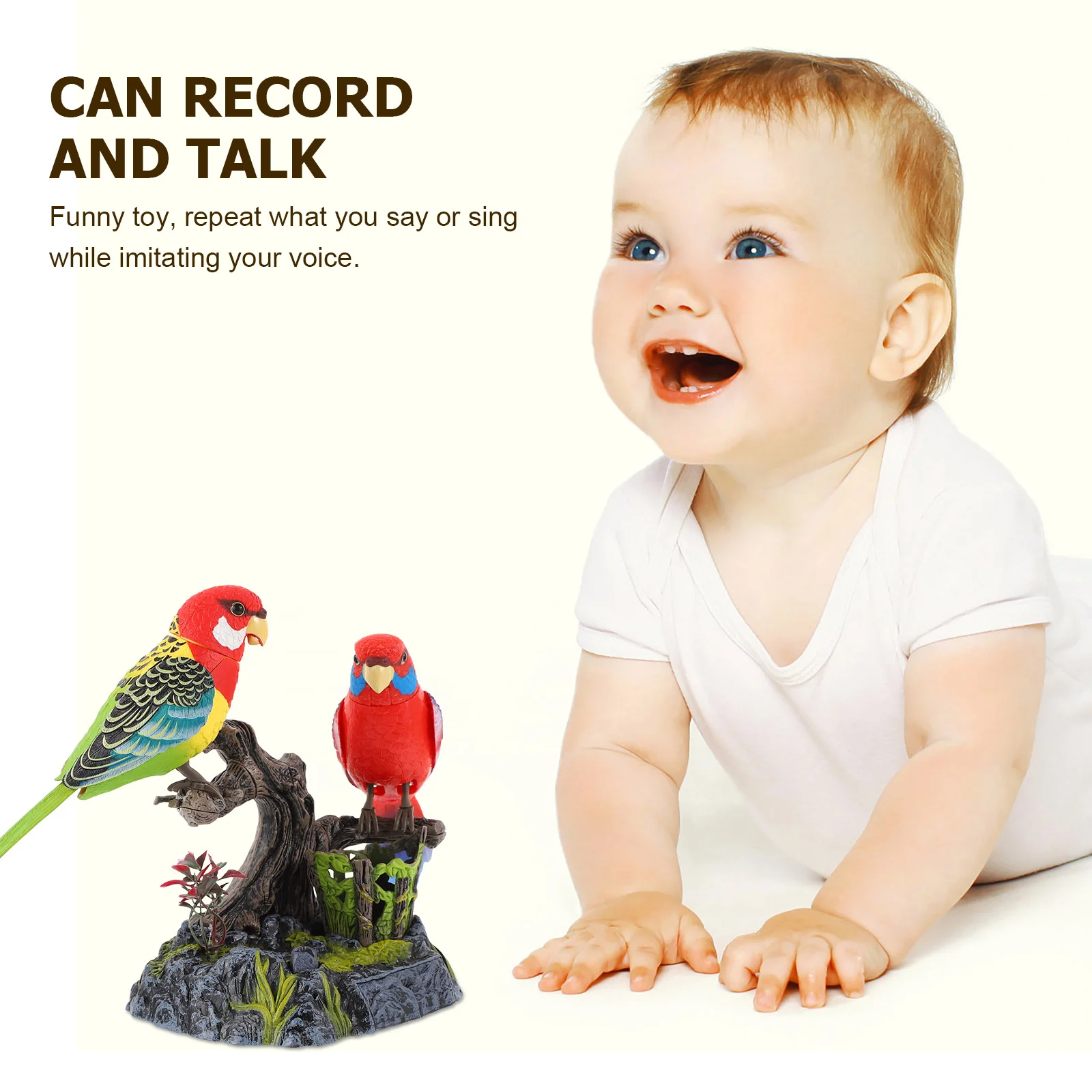 Kids Toys Parrot Voice Control Electric Talking Desktop Household Recording Red Child