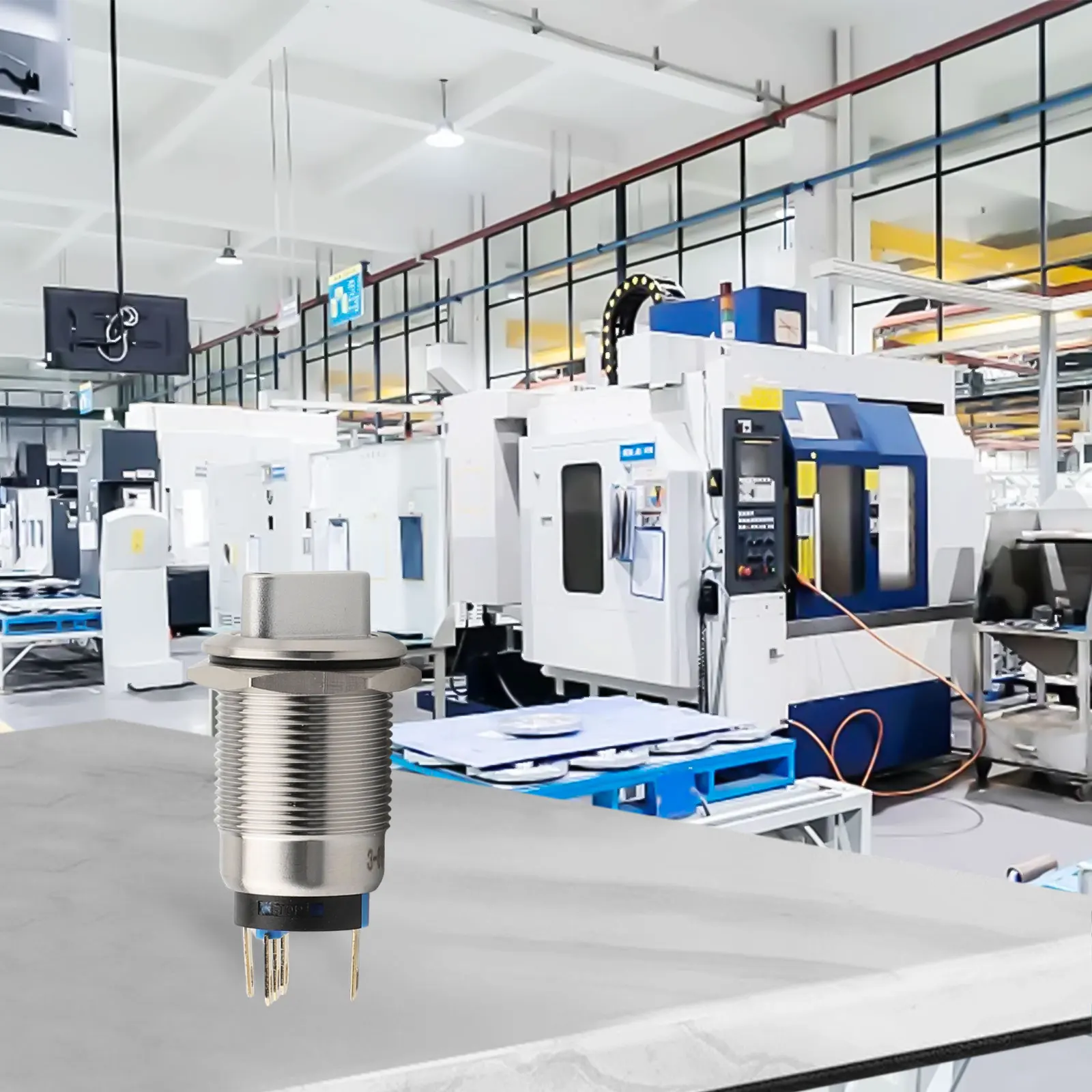 

3 Positions Switch Latching Push Button Low Light Conditions 19mm Mounting Hole 3-6V Rated Voltage LED Indicator