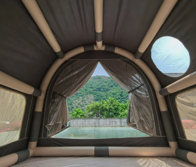 9 square meters high-quality outdoor waterproof portable inflatable large four-season sunroof air cushion tent camping