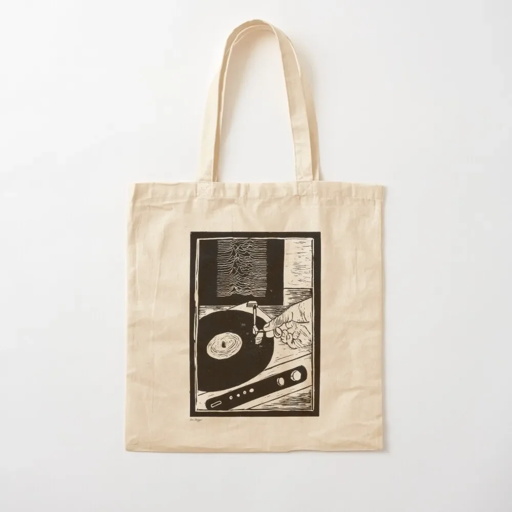 Vinyl Record Player Linoart Tote Bag women bag eco bag folding Women's shopping