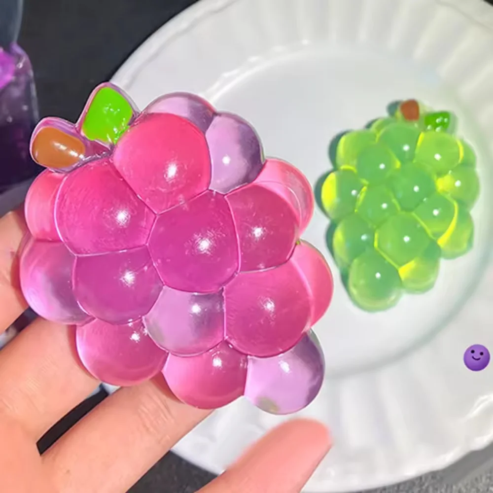1/2 Pièces Jouets sensoriels anti-stress à presser en forme de fruits (raisins), extensibles à remontée lente, anti-anxiété