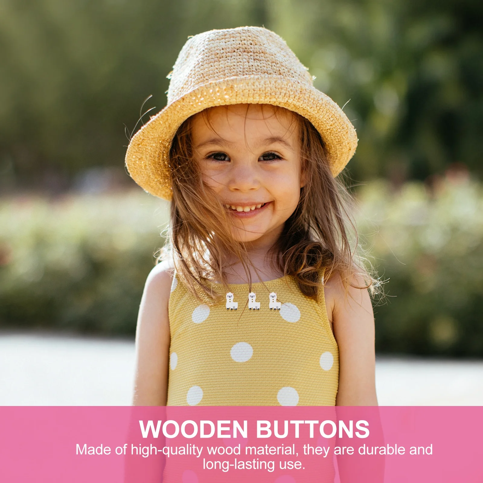 

100pcs Alpaca Wooden Buttons 2 Holes For Sewing Craft Diy Clothing Decoration Wood Buttons Decorative Button Accessories