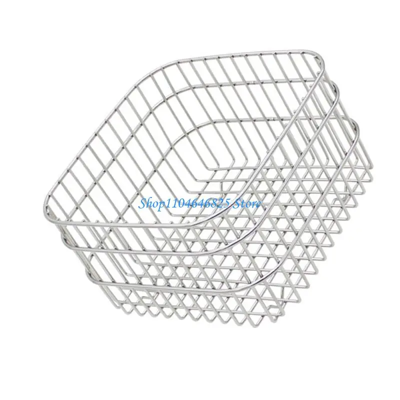 

Stainless Steels Kitchen Drain Basket Metal Wire Fruit Basket Drainage Rack Large Opening Storage Bin Easy to Use
