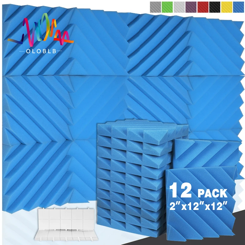 

Sound Absorbing Foam Panel 12pcs Rhombus Groove Recording Studio Wedge Tile Acoustic Panel Soundproofing Wall Acoustic Treatment