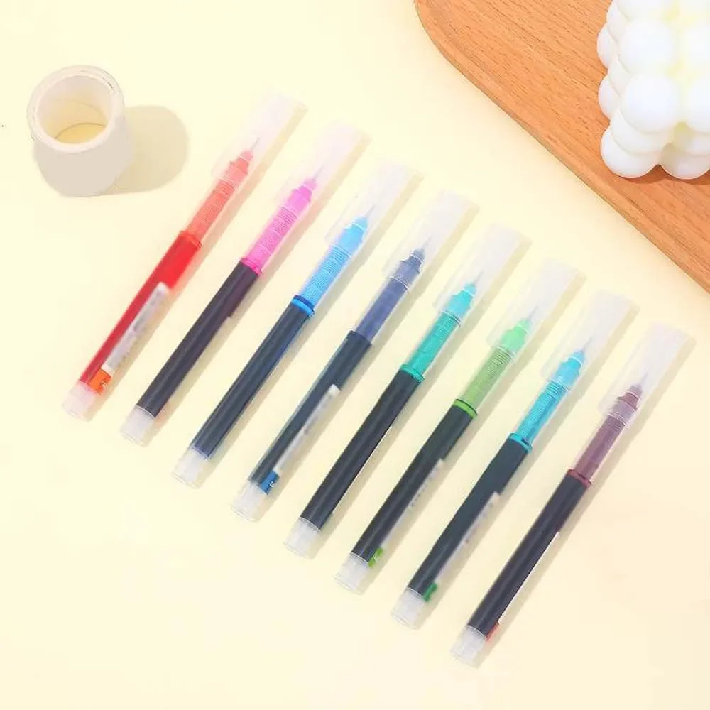 12PCS Color Quick-drying Straight Liquid Full Needle Pen, Simple Large Capacity Neutral Pen, Suitable for Drawing, Note-taking