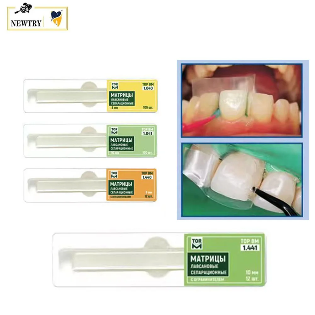 

3 Boxes Dental Polyester Matrix Original TOP BM 8MM/10MM Transparent Proximal Fiber Film Matrix Band Oral Orthodontic Materials