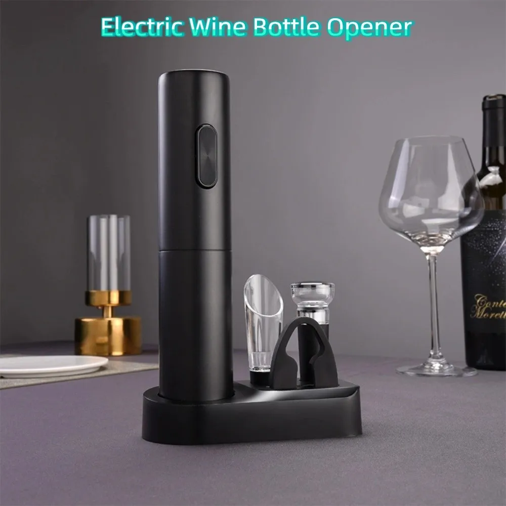 5 in1 فتاحة زجاجات النبيذ الكهربائية المدفق سدادة فراغ السدادات فتاحة النبيذ مجموعة احباط القاطع التلقائي المفتاح أدوات مطبخ