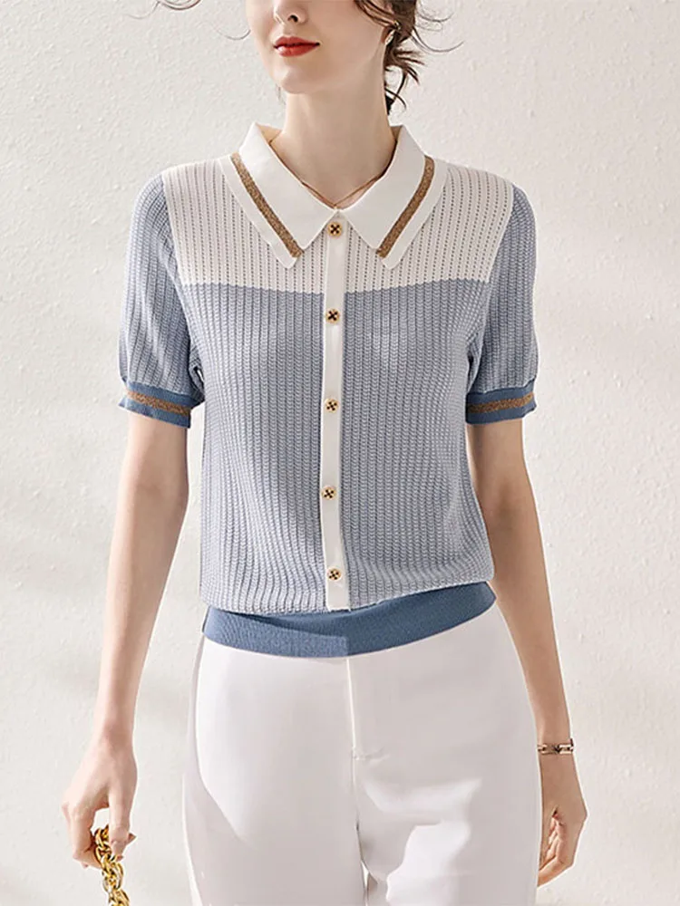 الحرير الجليدي الجوف خارج ort Sve محبوك irt عادية التخسيس الصيف أعلى طوق قاعدة irt Faionable تخفيف Sle #3