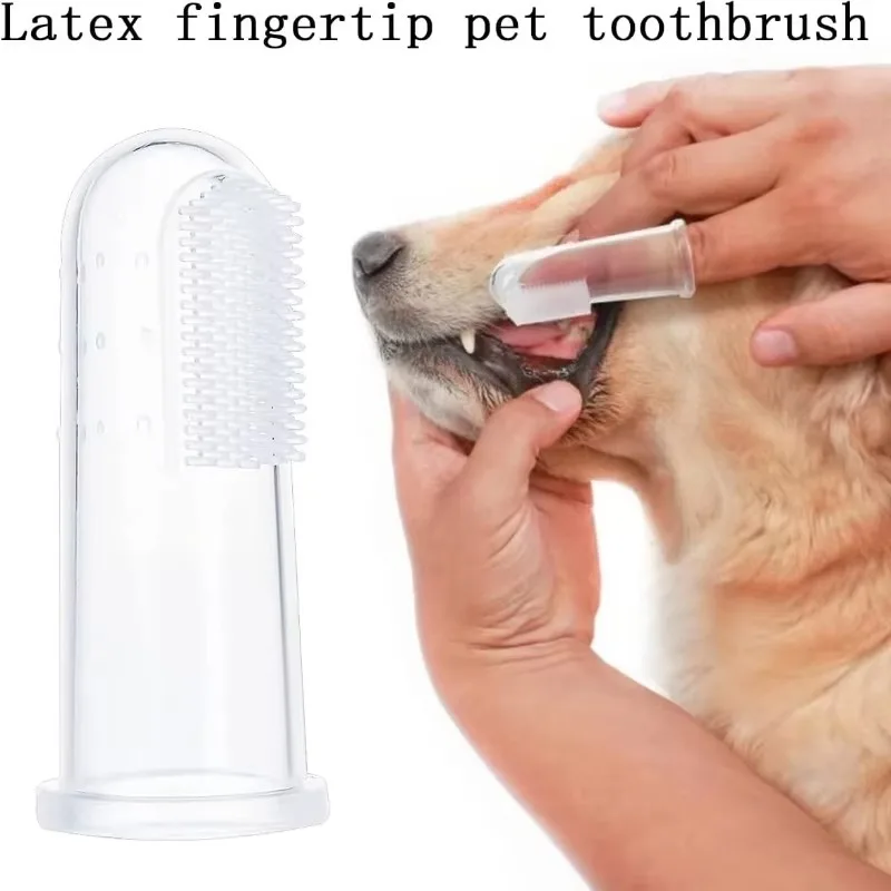 Silicone Soft Pet Finger Cuff Toothbrushes Dog Brush Bad Breath Tartar Teeth Care Tool Cat Cleaning Scrub Silicagel Dog Supplies