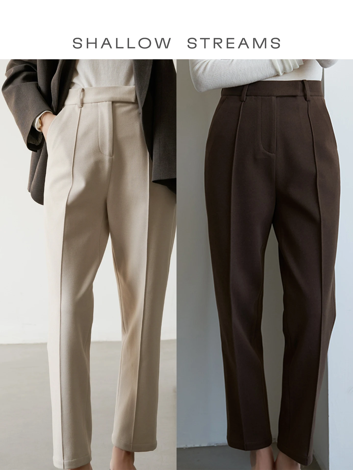 Thiened Warm Hohe Taille Casual Anzug Hosen Mittleren S Linie frauen Herbst Winter Pendeln Sle OL Faion Zipper Damen Tro...