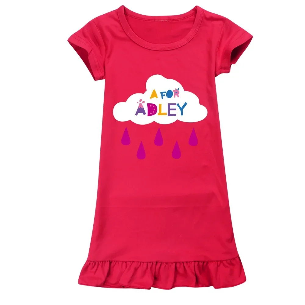 Anime das meninas do bebê A FOR ADLEY Anime Nightdress, Kids Princess Camisolas, Pijamas dos desenhos animados infantis, Camisola de verão