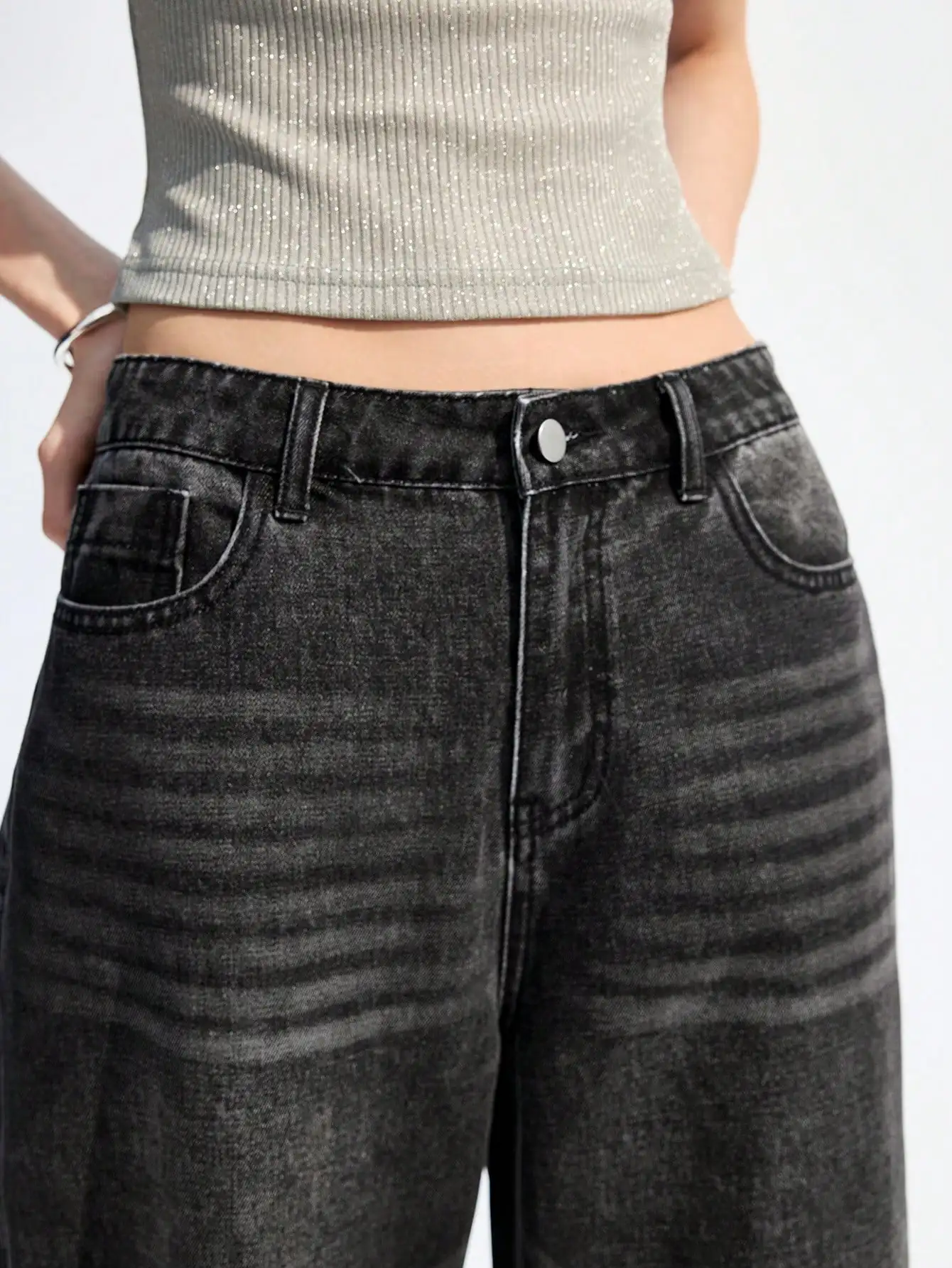 Y2K – jean rétro de style américain, taille haute, amincissant, jambe droite, décontracté, ample, lavé à l'eau, pantalon long