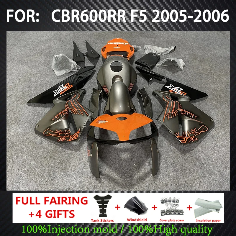 

Replace Fairing Kit For CBR600RR F5 2005 2006 cbr 600rr f5 05 Aftermarket Plastic CBR 600 RR 06 Orange gray fairings