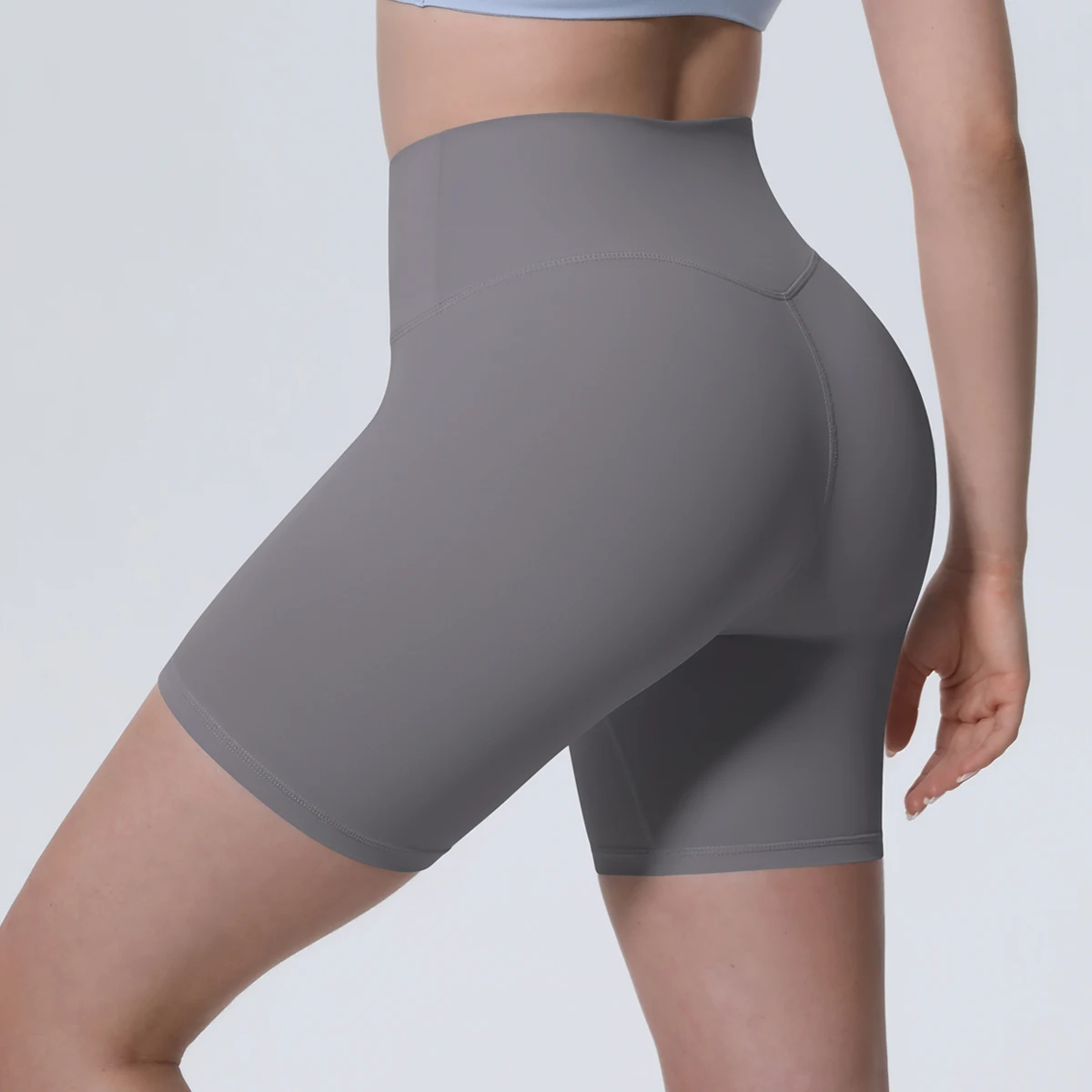 1 Stück Damen Sport-Kurze Yoga-Leggings Einfarbige Hochtaillierte Fitness-Shorts Schnelltrocknende Radfahr-Workout Nahtlose Shorts – Detail 24