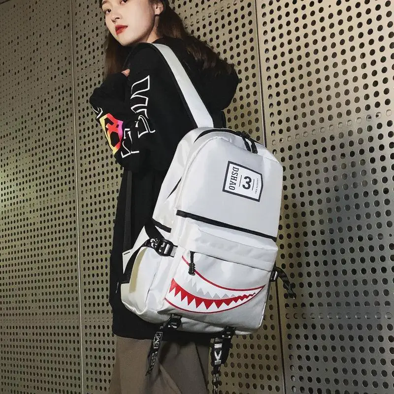 School Boys girls Shark Backpacks Large Capacity Bookbag Waterproof Women\'s Travel Back Pack