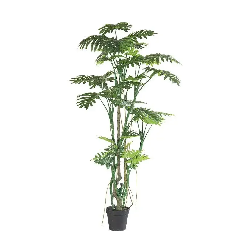 Planta de simulación nórdica Philodendron, planta verde falsa biónica, bonsái para sala de estar, decoraciones de pie