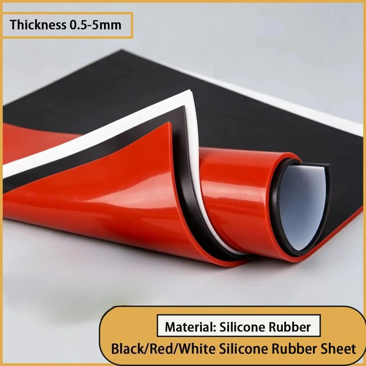 

0.5-5mm thick black/red//white silicone rubber sheet suitable for industrial sealing, equipment cushioning, home anti slip, etc