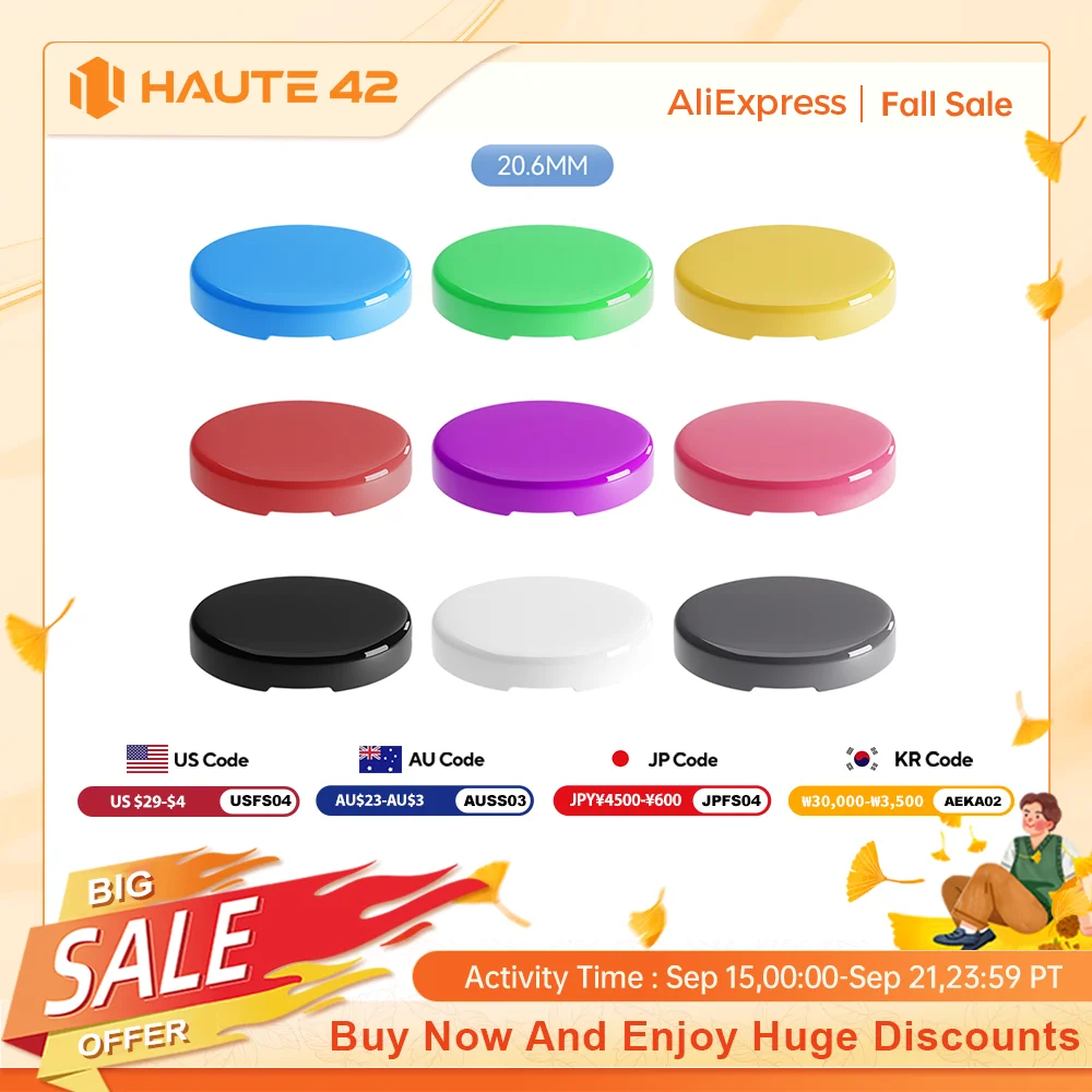 

Haute42 Hitbox Cross Keycaps for Leverless Arcade Controller Mini Hitbox Button Caps Colorful DIY 20.6mm Low Profile Keycaps 8PC