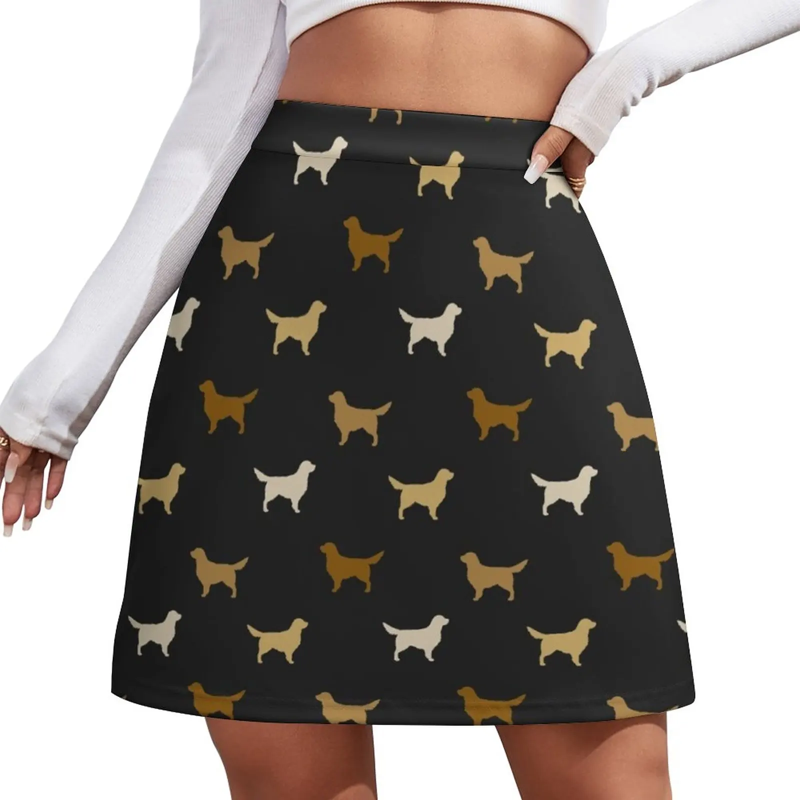 Golden Retriever Silhouette(s) Mini Skirt kpop Women skirts Women's summer skirt