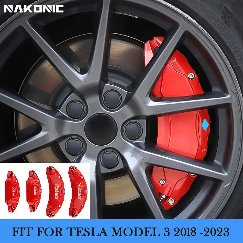 

For Tesla Model 3 2018-2023 12 Colors 18 19 Inch 4Pcs Brake Caliper Covers Stars Stickers Will Be Included