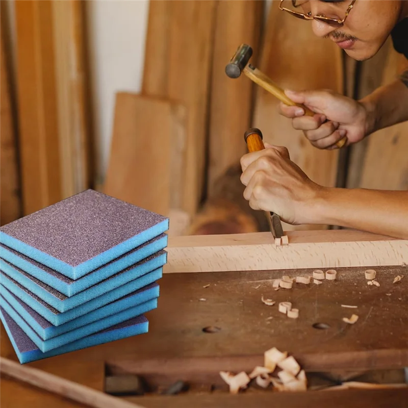 

MAKE-18PCS 60-200 Grit Sanding Sponge Sanding Block Set Wet Dry, Reusable And Washable Sanding Blocks For Wood, Rust Removal