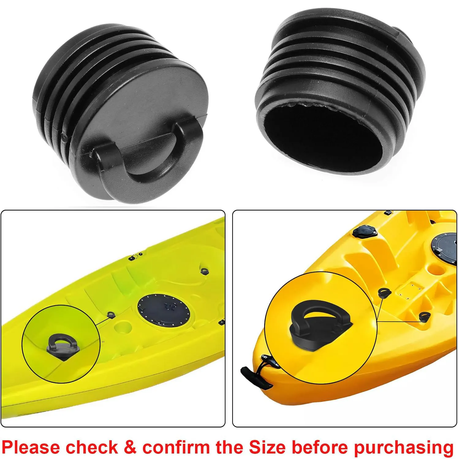 4 Pack Universal PVC Rubber Drain Plugs for Kayak Canoe Dinghy Boat Marine Boat Accessories Water Stopper Sealing Plugs view 4