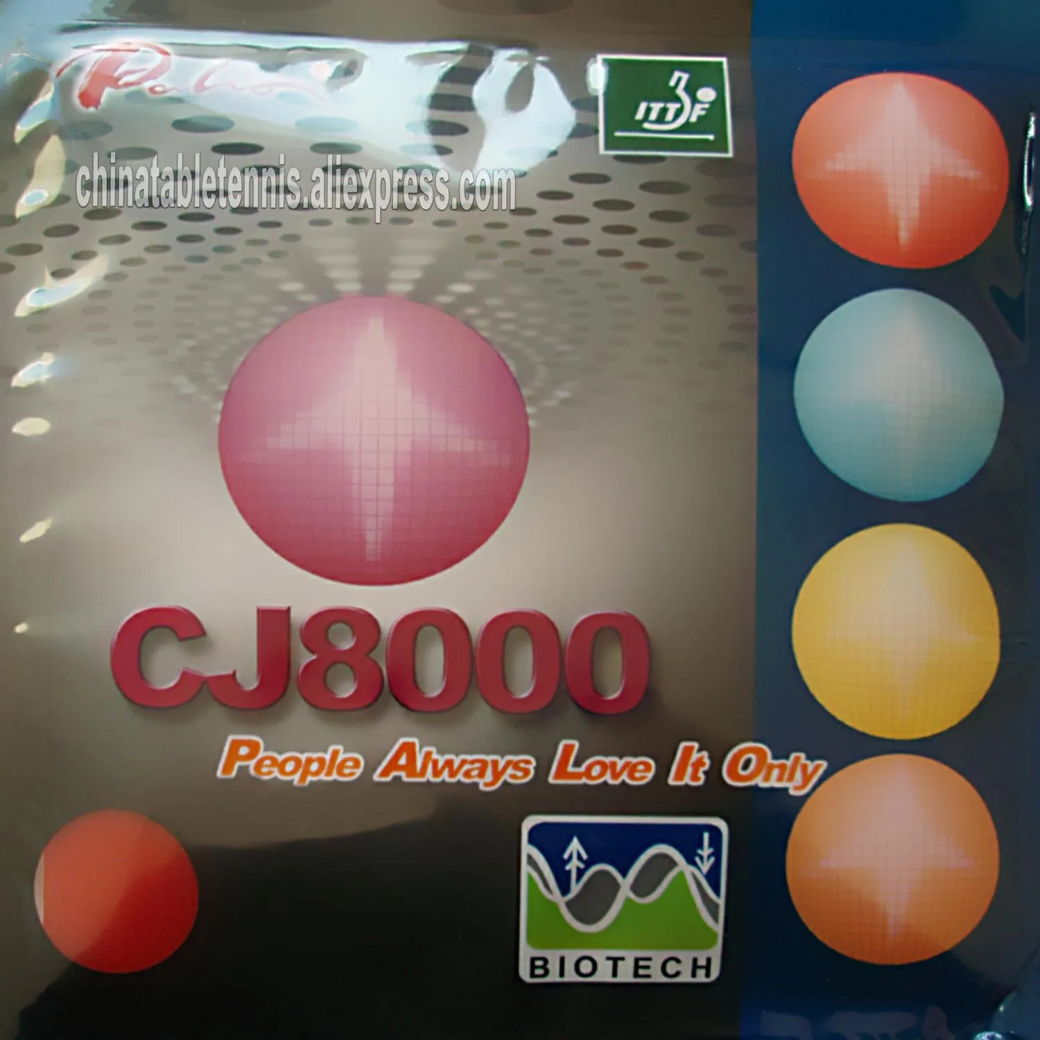 Palio CJ8000 BIOTECH 2-Side Loop Type Pimples In Table Tennis Rubber With Sponge H36-38