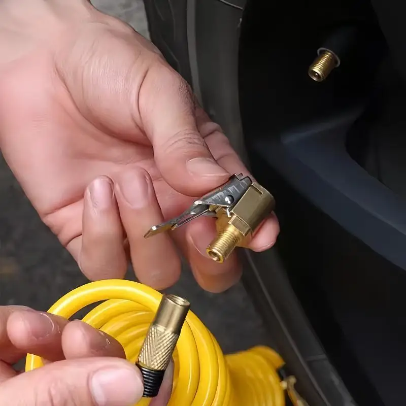 Brass Locking Nozzle Tire Valve Clip Adapter for Car Bike Truck Rapid Tire Inflation Air Compressor Accessory - view 5