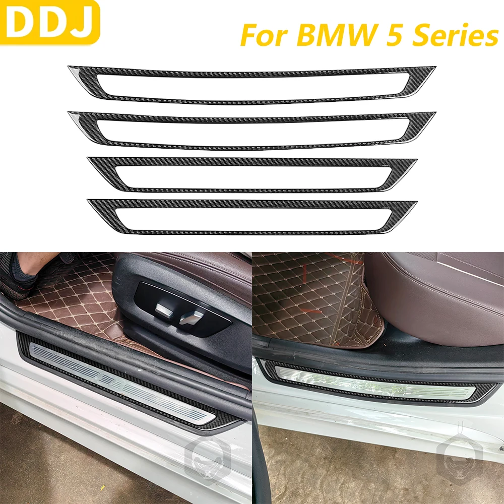 For BMW 5 Series G30 G31 G38 2017-2023 Carbon Fiber Inner Door Sill Threshold Panel Trim Cover Car Accessories Interior Sticker view 3
