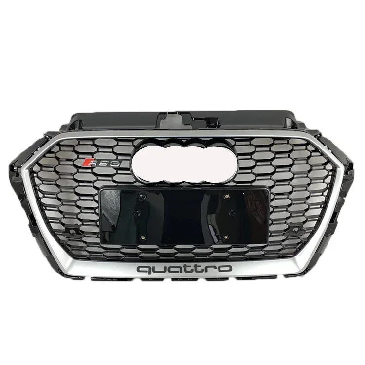 

RS3 Mesh ABS Chrome Front Bumper Grille A3 Modified to RS3 Honeycomb Grille For Audi 2017-2020