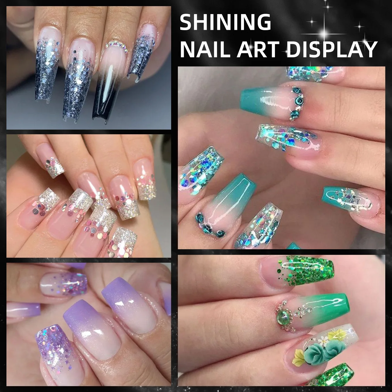 Chunky Colors Bulk Glitter 20 gramów 12 kolorów POLIESTER HOLOGRAFIC Chunky Holographic Glitter Nail Sequins Glitter