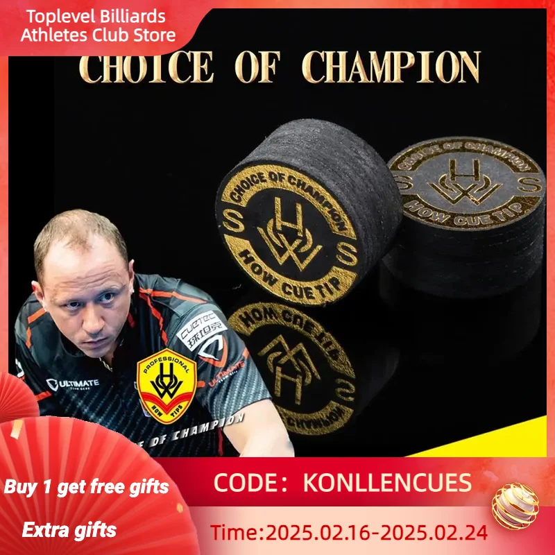 HOW-Billiard Stick Tip, Nine Ball, 14mm, 8 Layer Pool Cue Tip, Shane Van Boening,David Alcaide Recommend