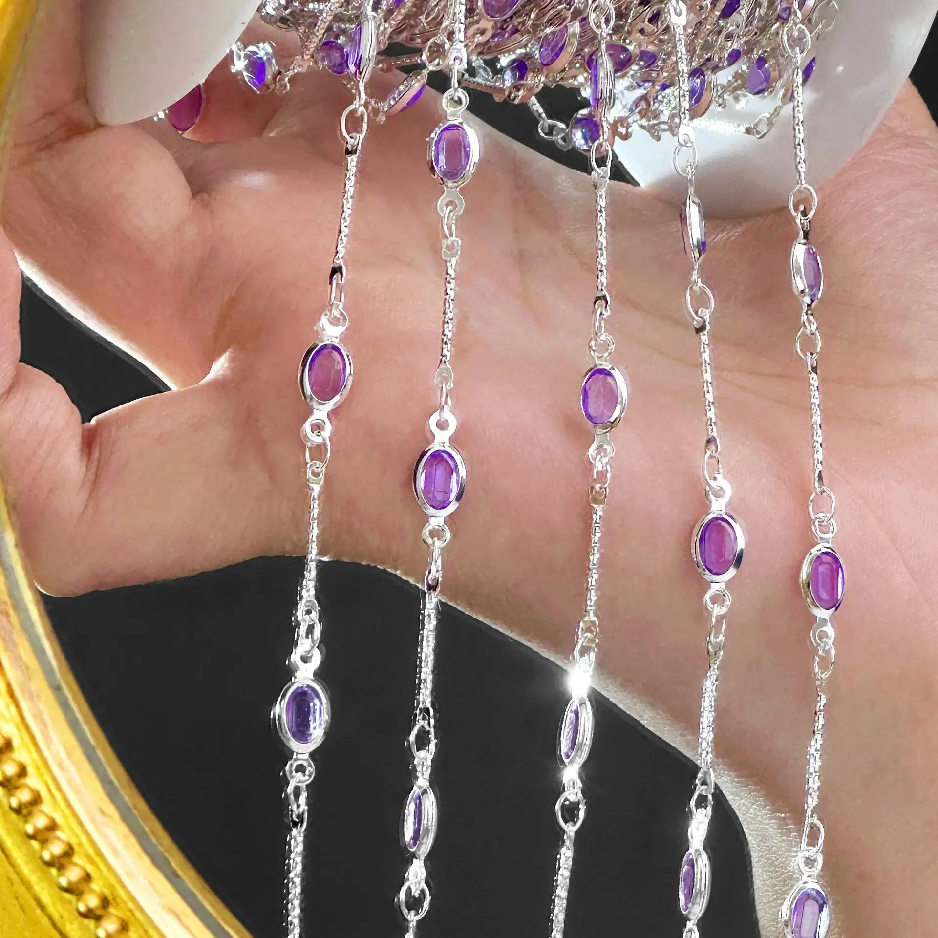 0.5/1/2M Purple Direct Batch Flower Stick Tassel Chain for DIY Necklace Bracelet Hairpin Jewelry Clothing Accessories