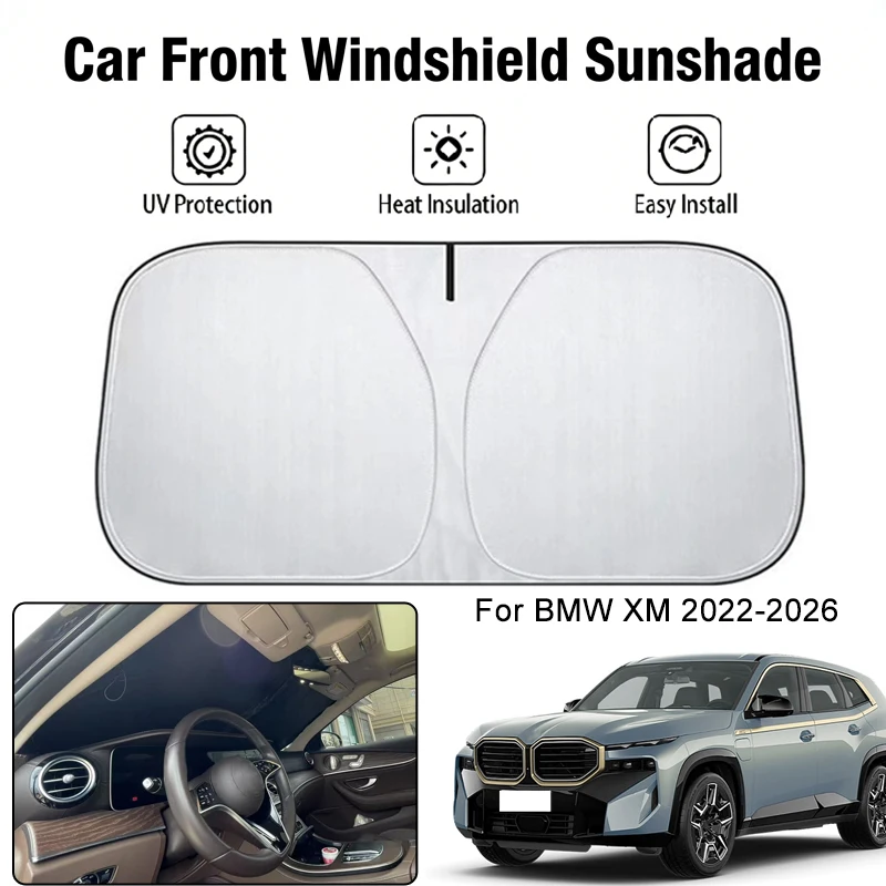 

Car Front Windshield Sunshade Cover For BMW XM 2022-2026 UV Block Heat Insulation Auto Interior Sun Protection Accessory