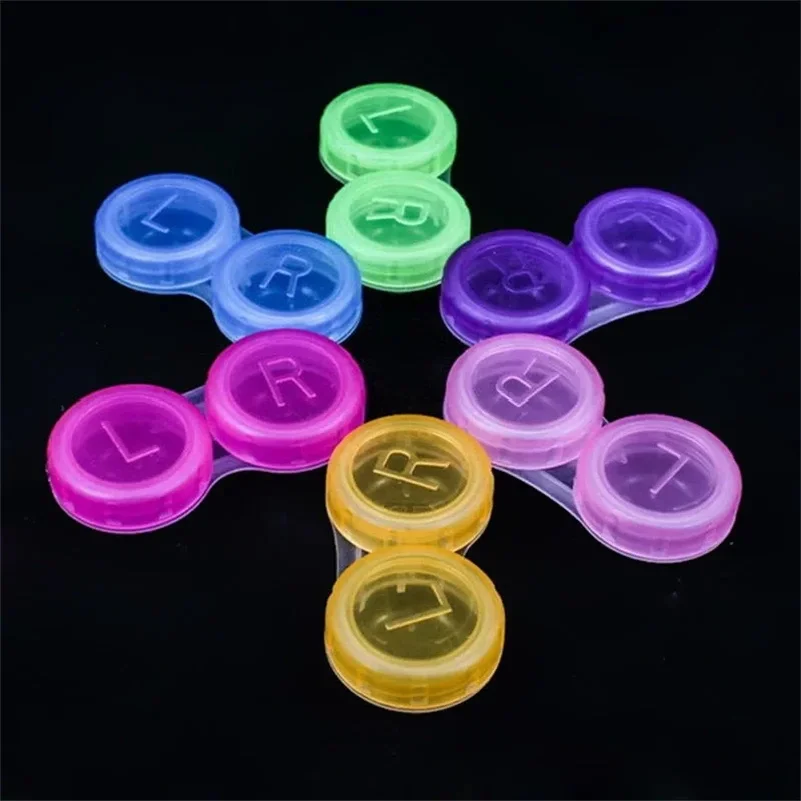 100pcs Colorful Clear Contact Lens Case Box Holder Container Soak Storage Kit For Travel Random color view 4