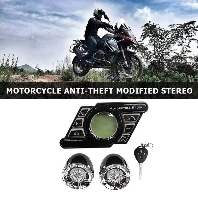 

Motorcycle Bluetooth Sound Audio System Stereo Handsfree Speakers Radio MP3 Music Player Black