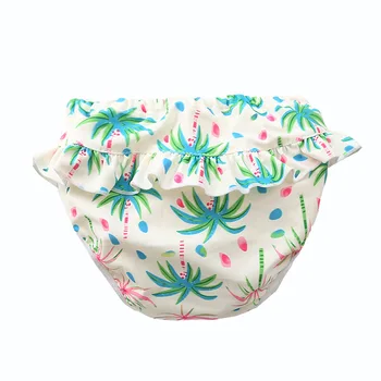 HappyFlute Pflanzendruck, einteilig, 7–20 kg, weiche Windel, Unisex, schönes Spitzendesign, 4 Größen, wasserdichte und wiederverwendbare Baby-Schwimmhose