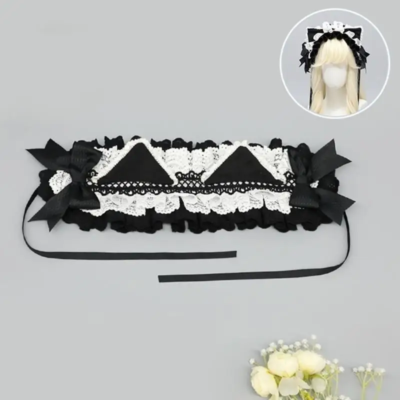 652F Anime Maid Hoofdband Katten Oor Hairhoop Cosplay Kostuum Haarband Halloween Props