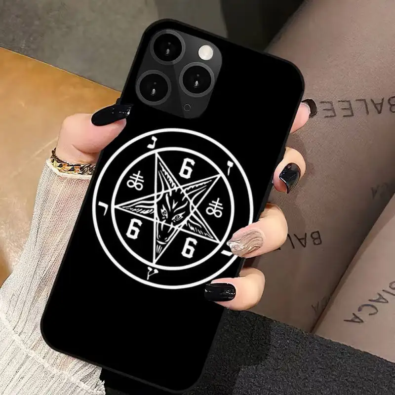 Pentagram 666 Demonic Satanic Phone Case For iPhone 11 12 Mini 13 14 15 PRO XS MAX X XR 8 Plus Shell