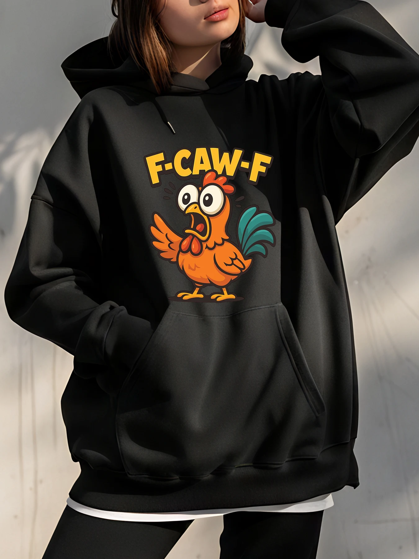 F Caw F Kip Print Hoodie Unisex Casual Streetwear Sweatshirt voor heren Dames