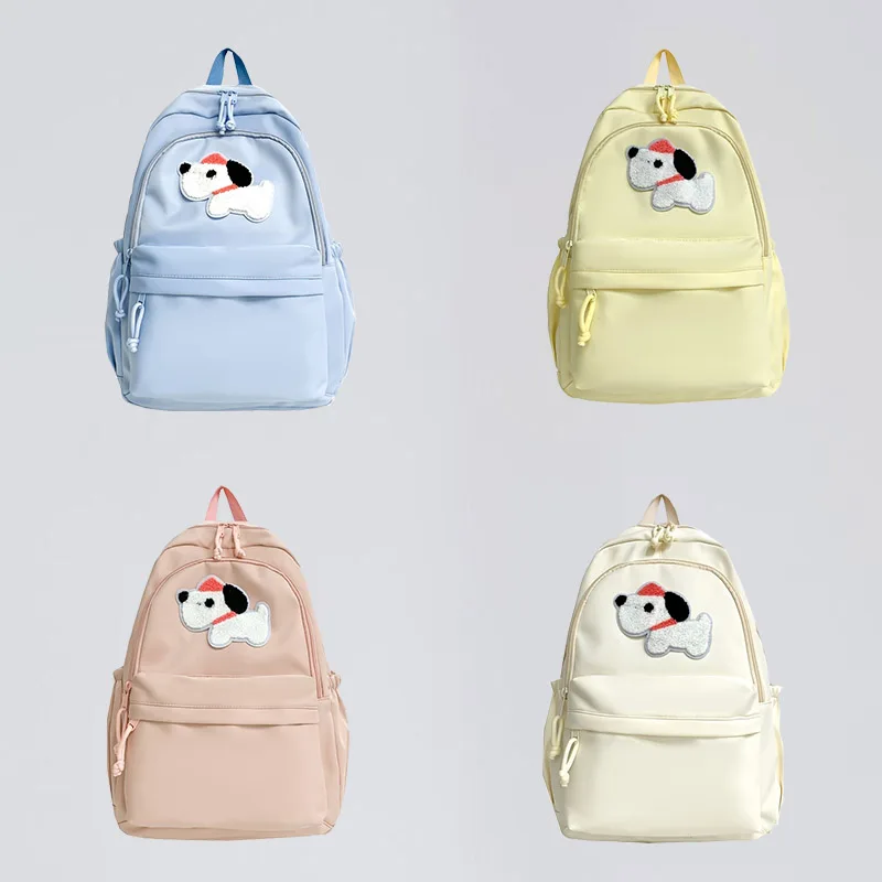 Women Cute Pet Dog Sticker Book Bag New College Student Travel Shopping High Quality Classic Style Designer Lightweight Backpack