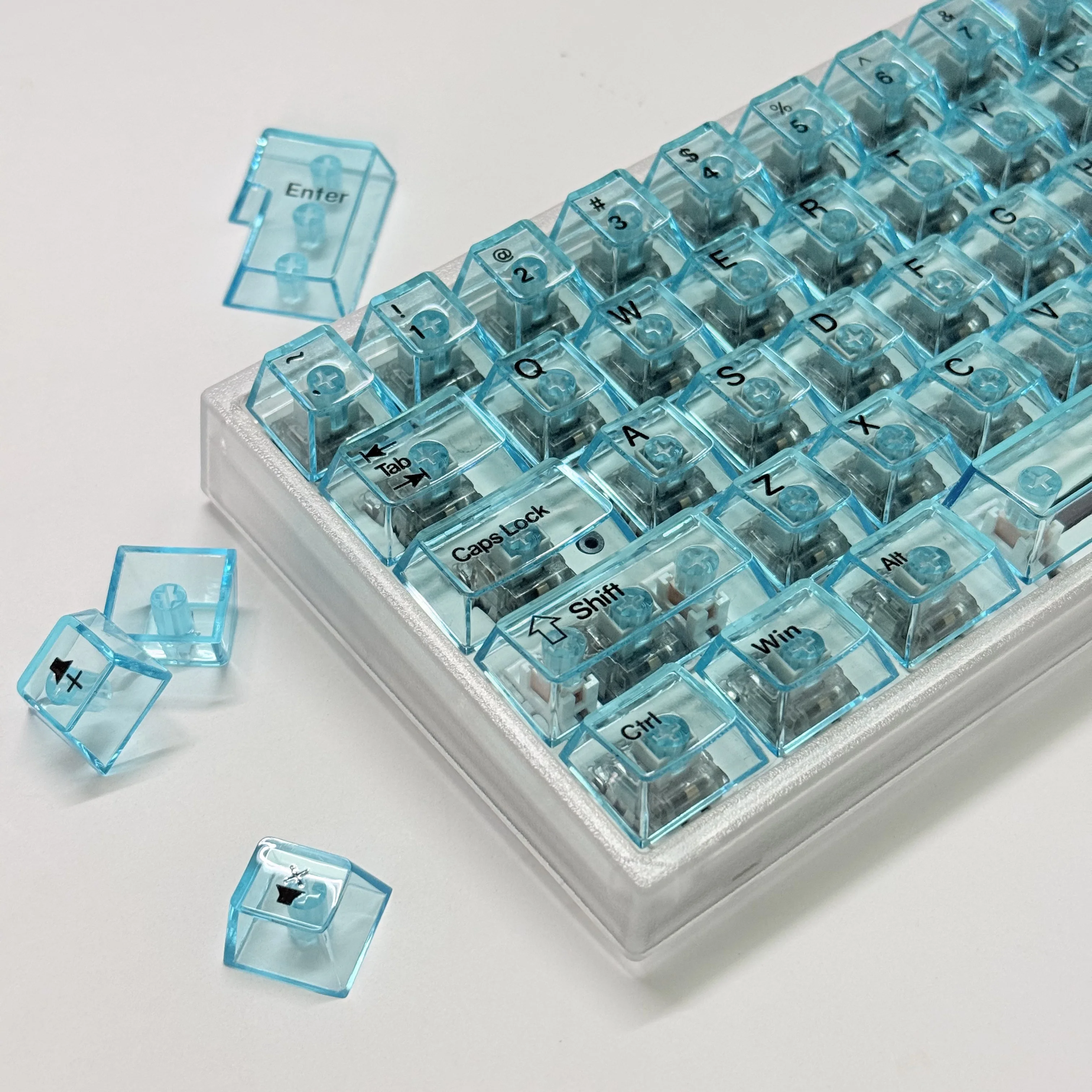PC Keycaps Blue Pink Black White Full Transparent/matte Translucent DIY Custom Key Cap 60% 75% 100% for MX Mechanical Keyboard