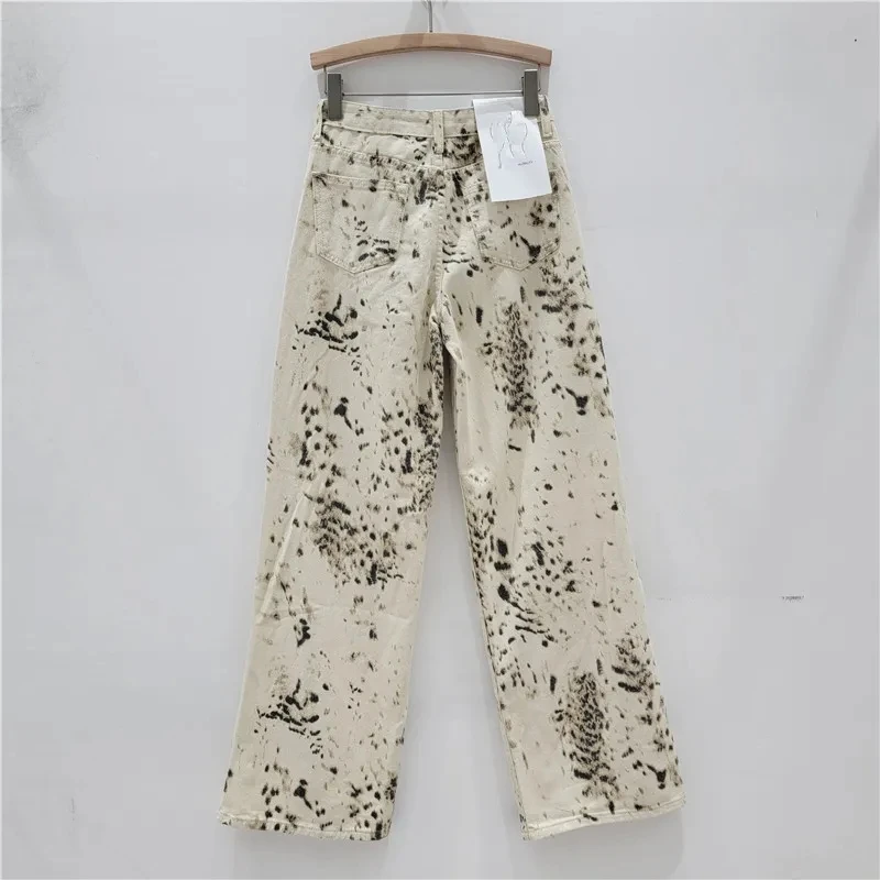 Pantalones informales para mujer, cómodos de compras, Vintage, de cintura alta, vaqueros Beige, acampanados, pierna ancha, holgados, moda urbana urbana